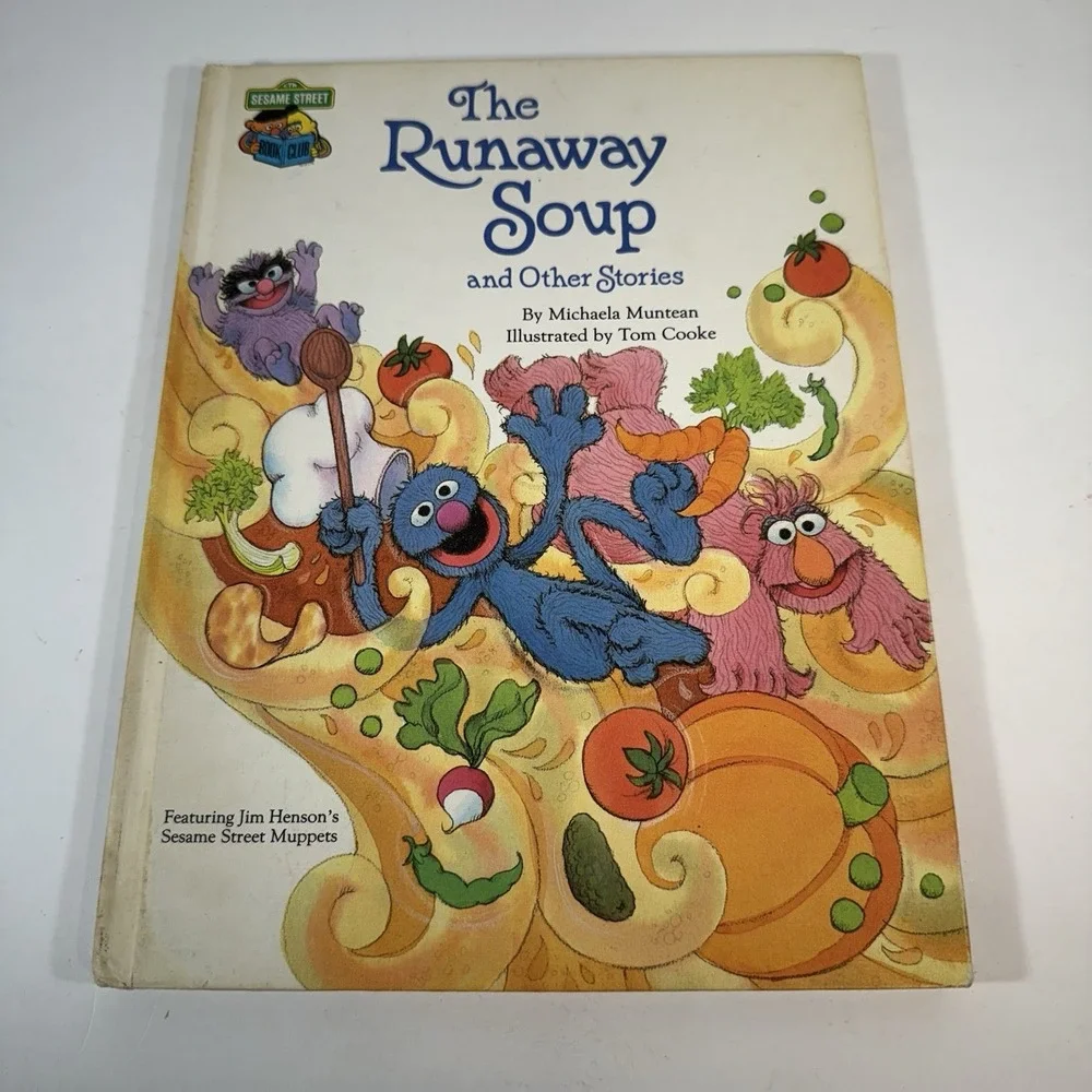 Sesame Street Hardcover Books Lot 2 Sesame Street Word‎ Book & The Runaway Soup